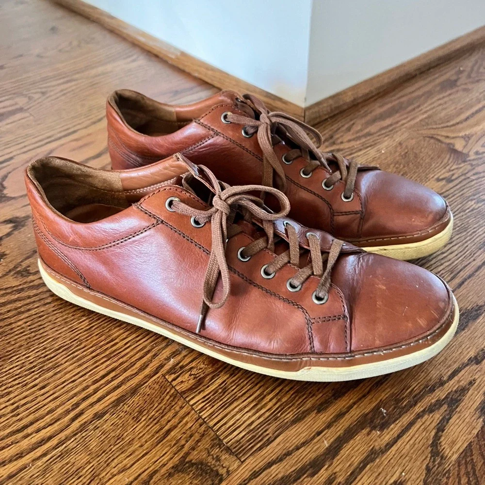 Allen Edmonds Porter Mens Leather Sneakers Brown Derby‎ Shoes Portugal MSRP $350